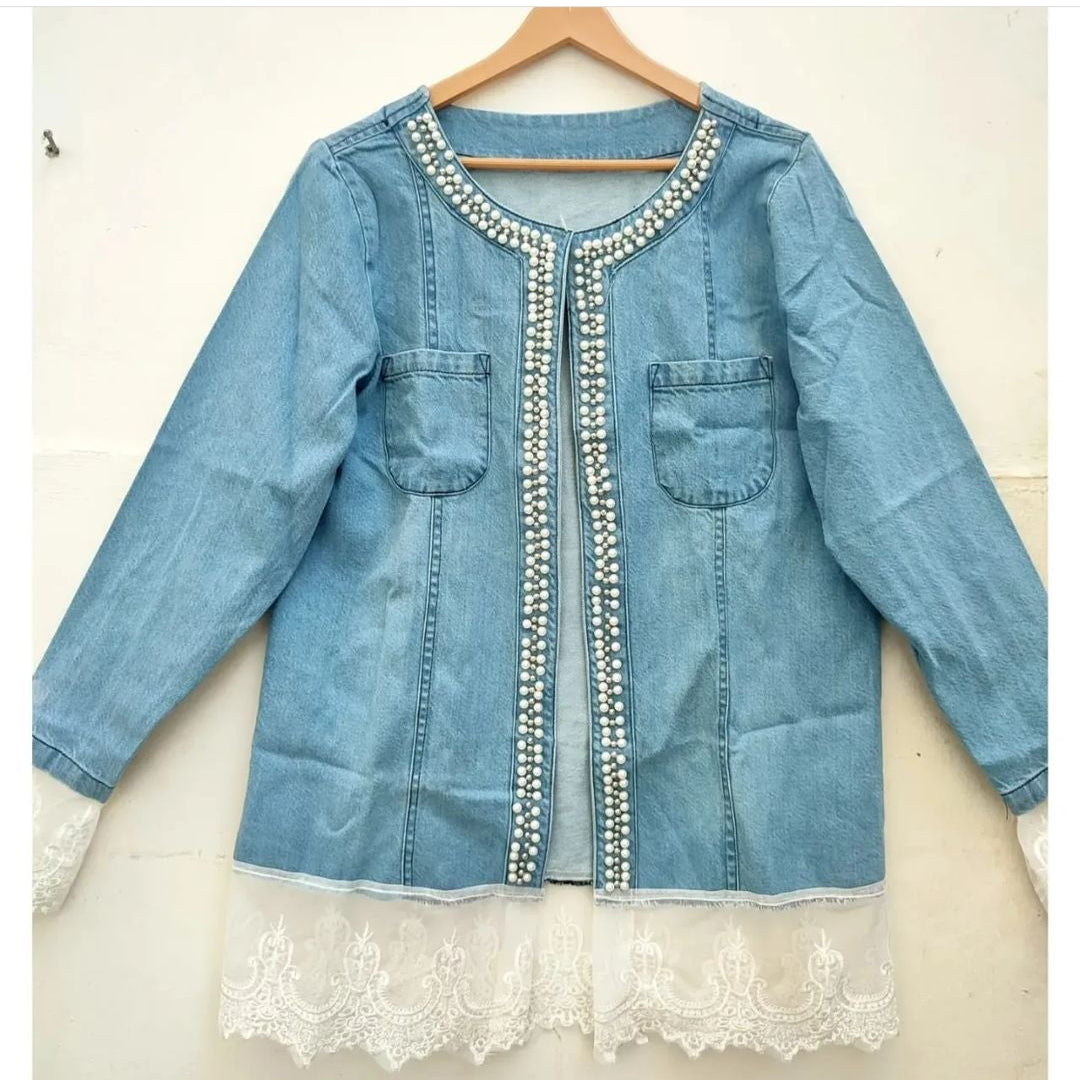 denim lace jacket