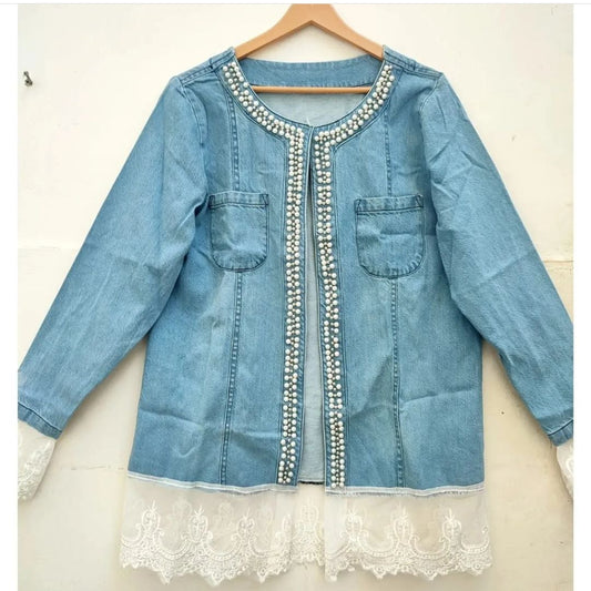 denim lace jacket