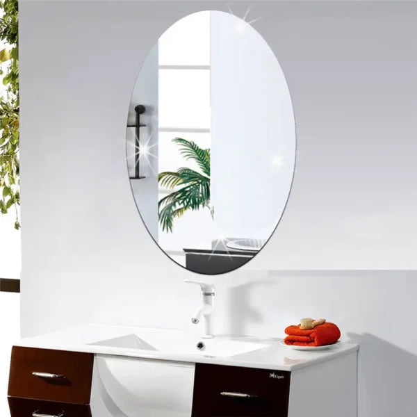 Buy 1 GET 1 FREE OFFER  Oval Bathroom House Mirror Acrylic Wall Stickers 200×300