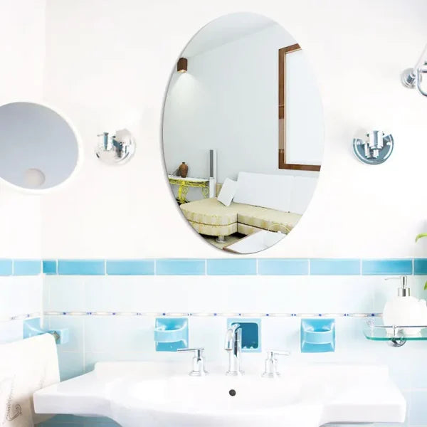 Buy 1 GET 1 FREE OFFER  Oval Bathroom House Mirror Acrylic Wall Stickers 200×300